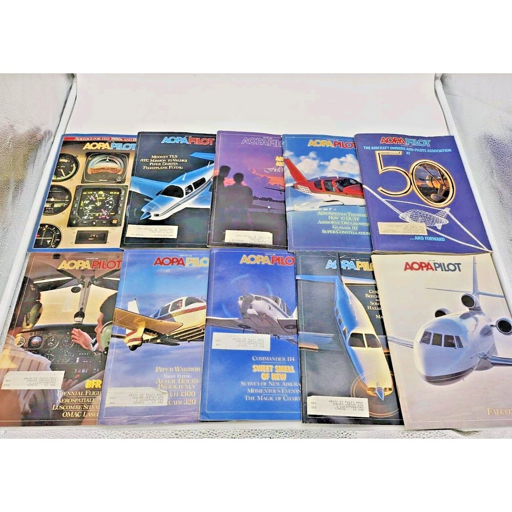 AOPA PILOT AVIATION AIRCRAFT PLANES MAGAZINE Flying LOT 1989 Vintage Jan-Oct